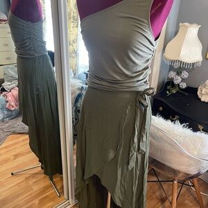 Urban Outfitters Olive Green One-Shoulder Tank Top